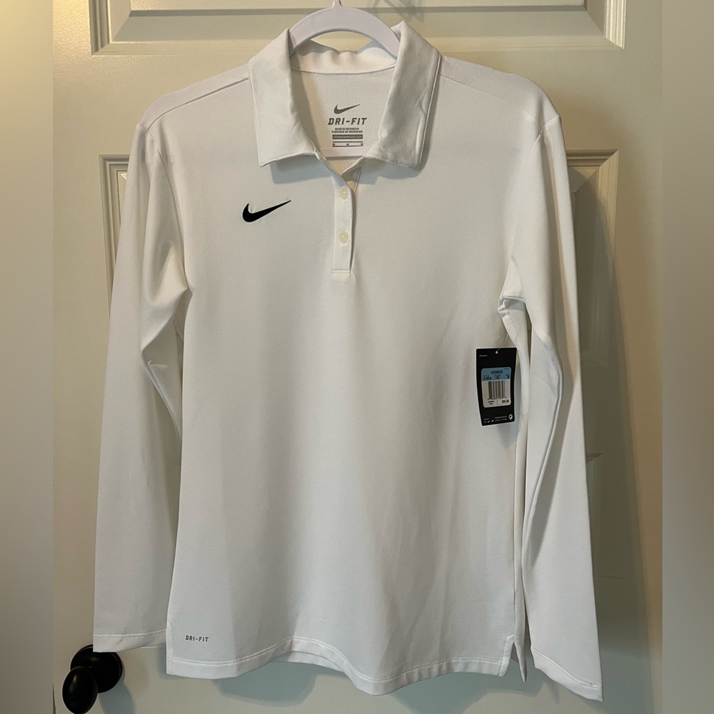 NWT NIKE Women’s Dri-fit Long Sleeve White Shirt Size M